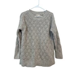 Barbour Newbury Knit Sweater in Oatmeal Heather Grey Cotton Blend size US 10